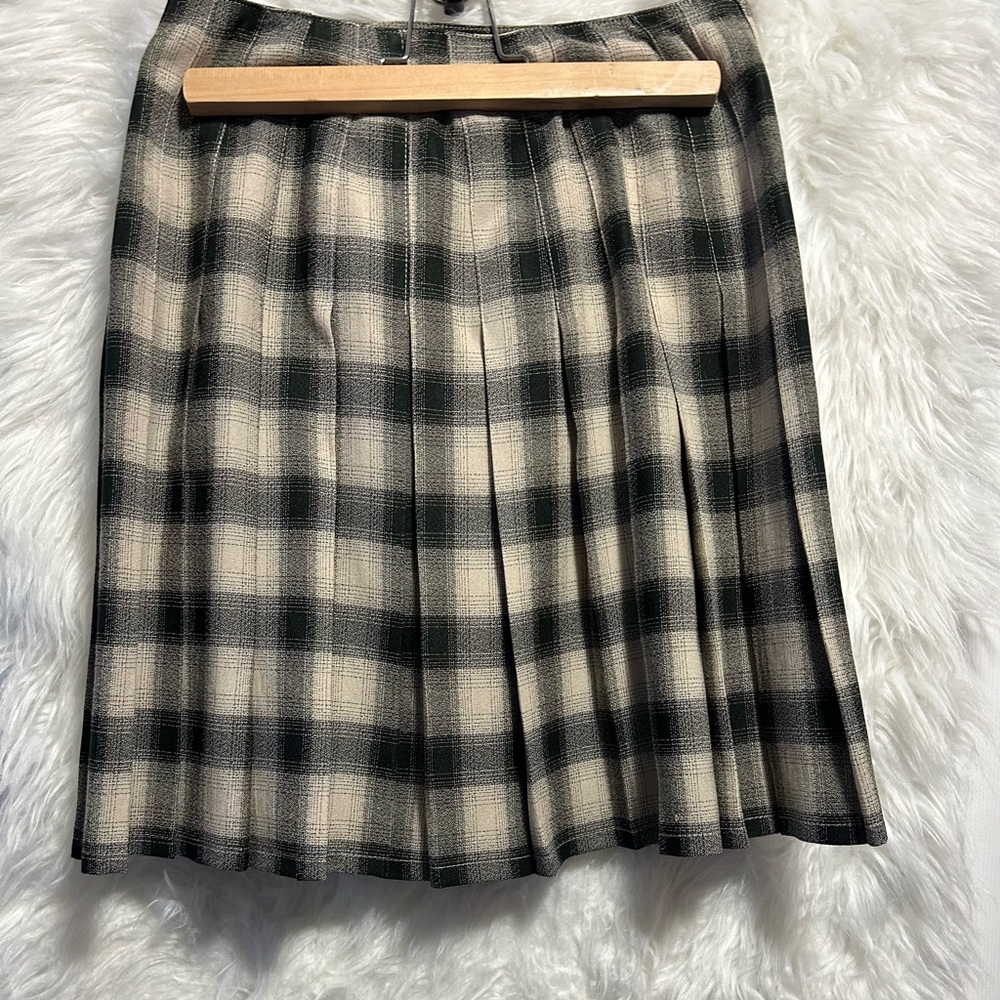 Vintage Beechers Brook Chic Plaid A-Line Skirt - Black and Cream